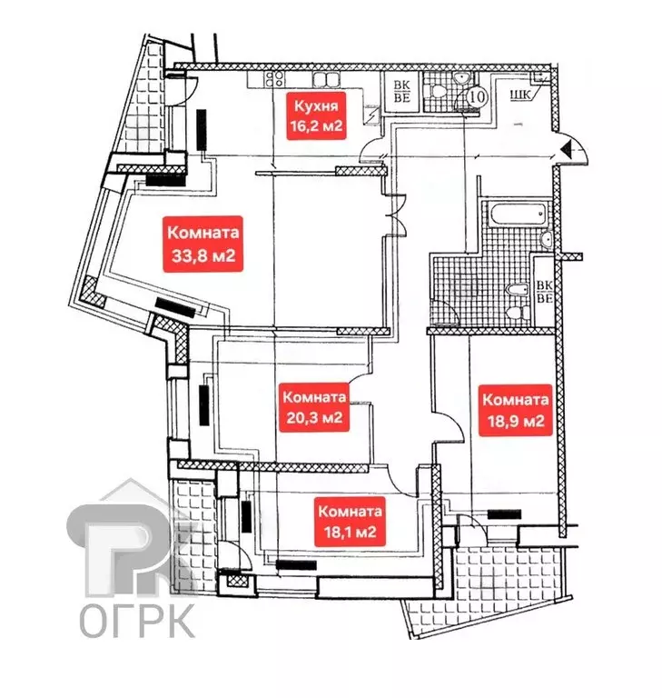 4-комнатная квартира: Москва, улица Дыбенко, 16к1 (144.8 м) - Фото 2