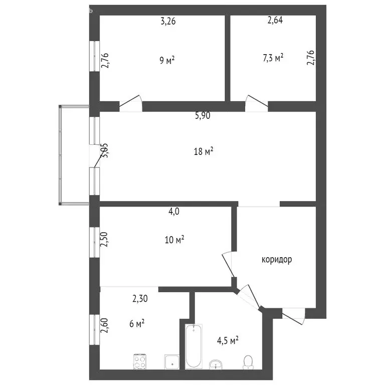 4-комнатная квартира: Ачинск, 8-й микрорайон, 8 (58.3 м) - Фото 1