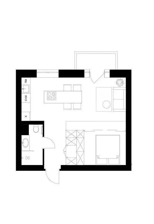 Квартира-студия: Курган, жилой район Заозёрный, 7-й микрорайон, 18В ... - Фото 1