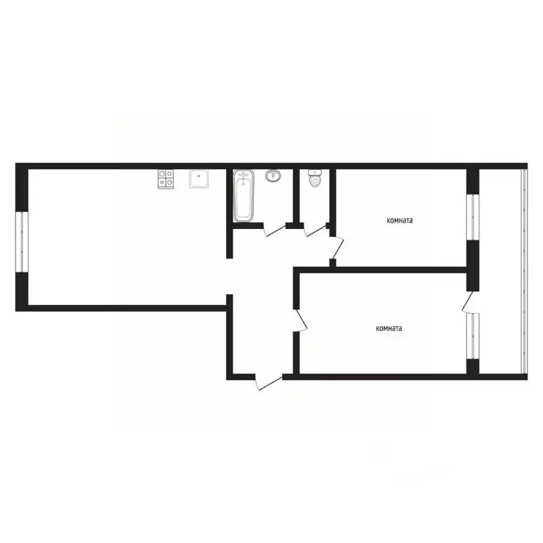 2-к кв. Тюменская область, Тюмень ул. Щербакова, 150к1 (56.0 м) - Фото 1