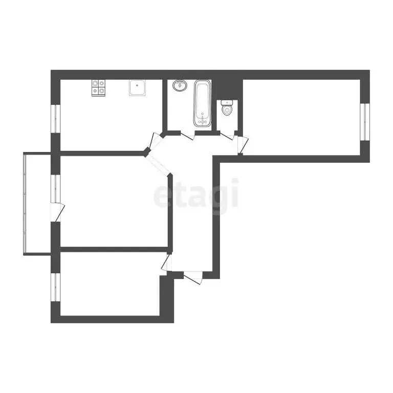 3-комнатная квартира: Улан-Удэ, микрорайон 140А, 22 (75.4 м) - Фото 1