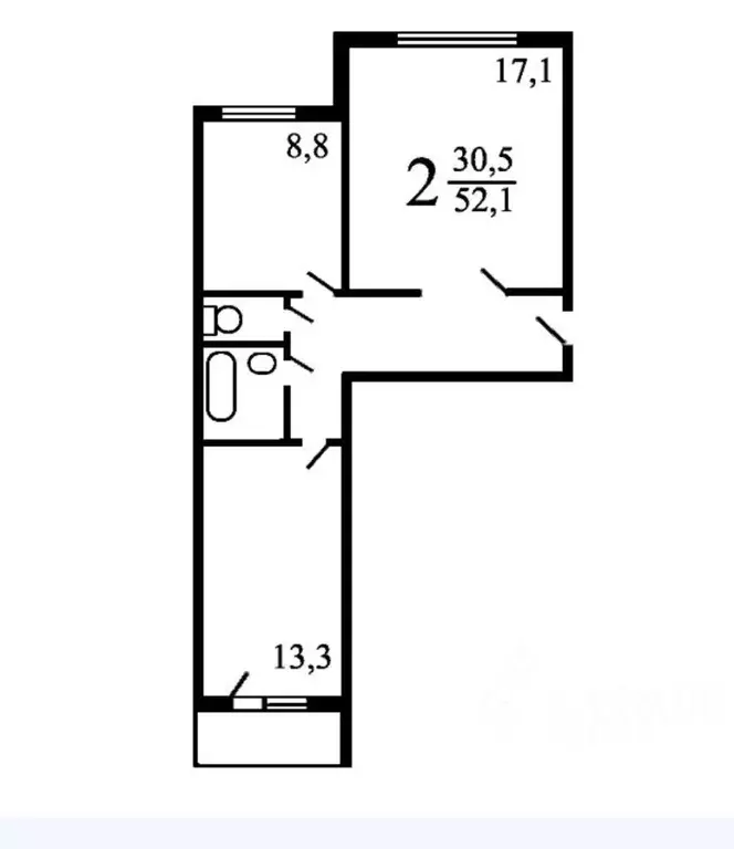 2-к кв. Москва ул. Мневники, 10К1 (53.0 м) - Фото 0