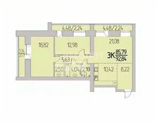 3-к кв. Томская область, Томский район, д. Кисловка, Левобережный мкр ... - Фото 2