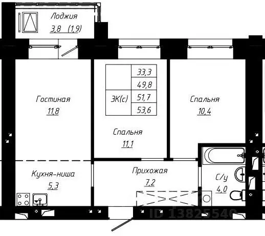 3-к кв. Алтайский край, Барнаул ул. Чернышевского, 189к1 (51.7 м) - Фото 0