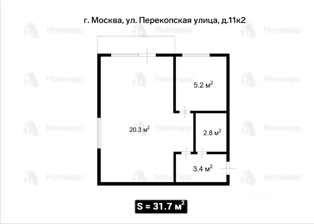 1-к кв. Москва Перекопская ул., 11К2 (31.6 м) - Фото 2
