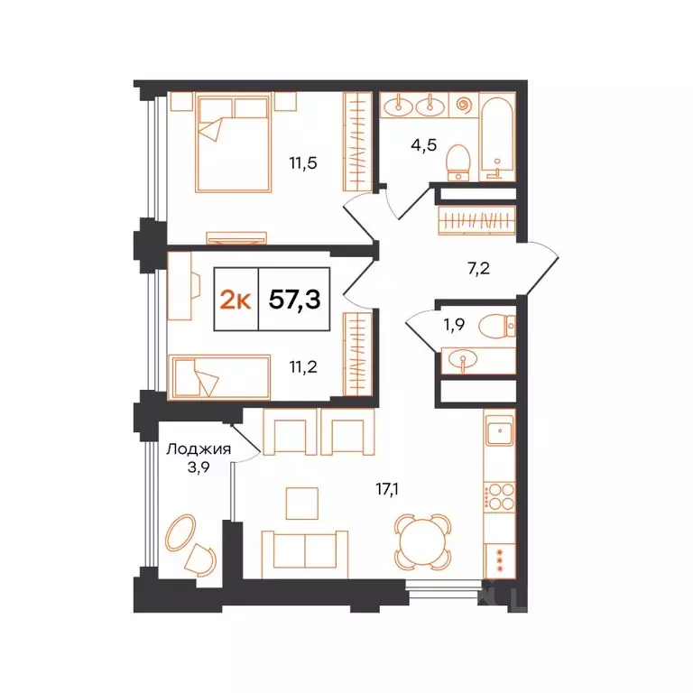 2-к кв. Свердловская область, Нижний Тагил 1-й кв-л, Александровский ... - Фото 1