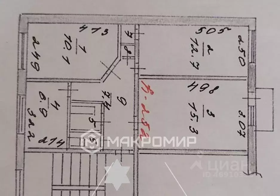 3-к кв. Новосибирская область, Новосибирск ул. Палласа, 3/1 (59.4 м) - Фото 1