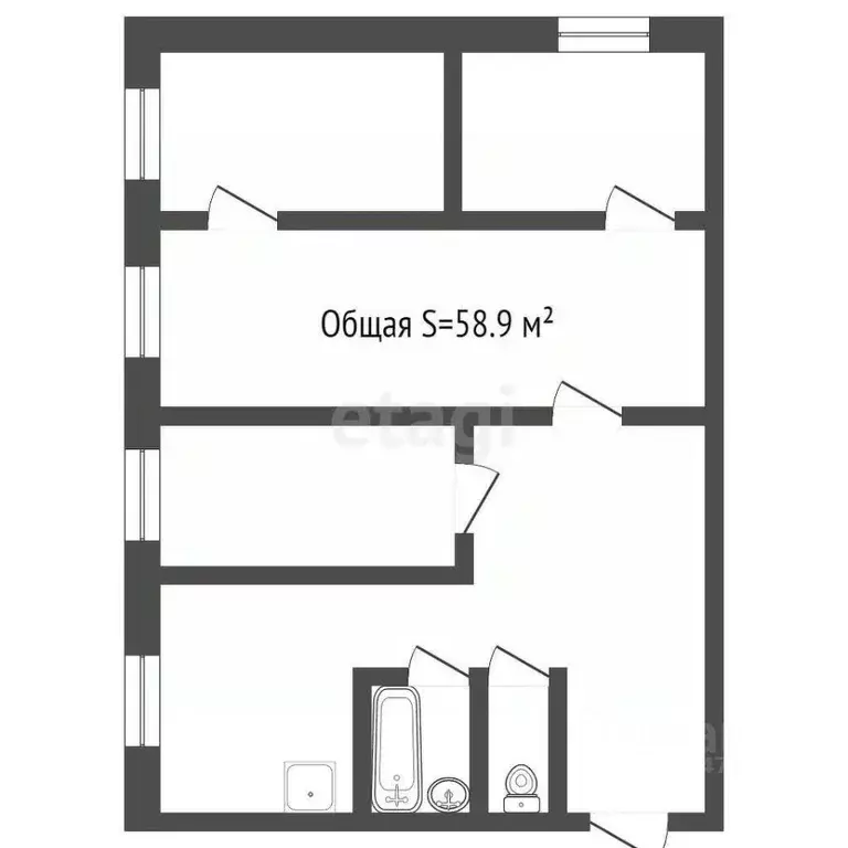 4-к кв. Кемеровская область, Юрга Строительная ул., 22 (58.9 м) - Фото 1