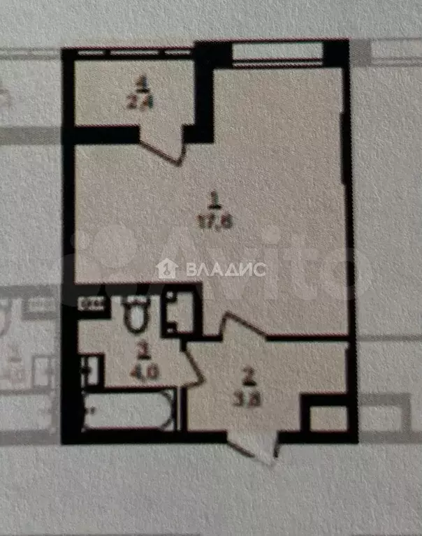 Квартира-студия, 27 м, 24/25 эт. - Фото 0