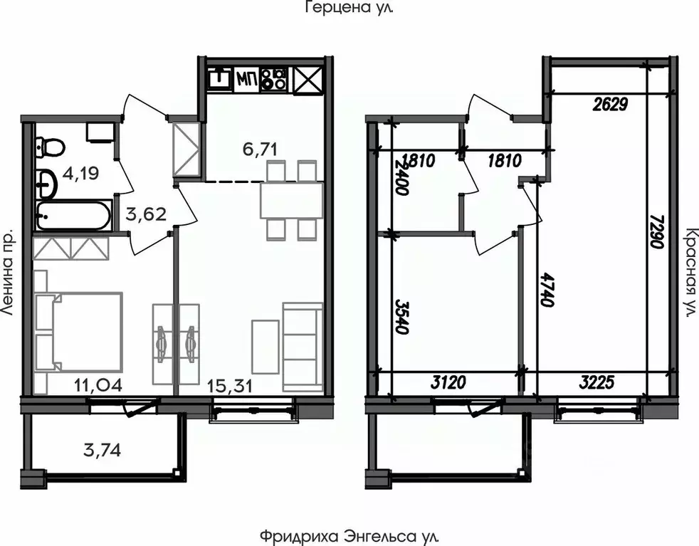 2-к кв. Карелия, Петрозаводск ул. Герцена, 32 (44.61 м) - Фото 0