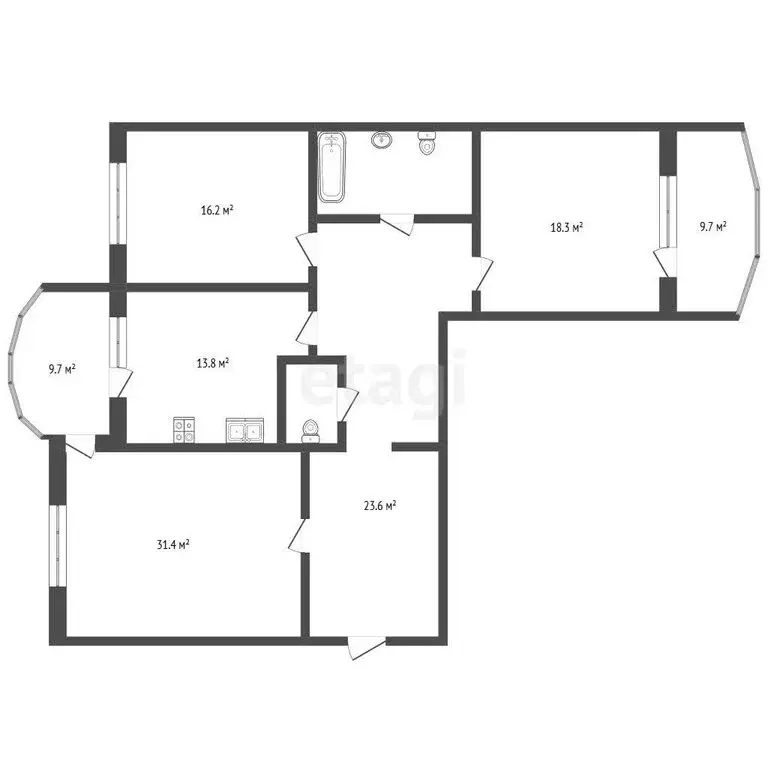 3-комнатная квартира: Орёл, Костомаровская улица, 5 (60.1 м) - Фото 1