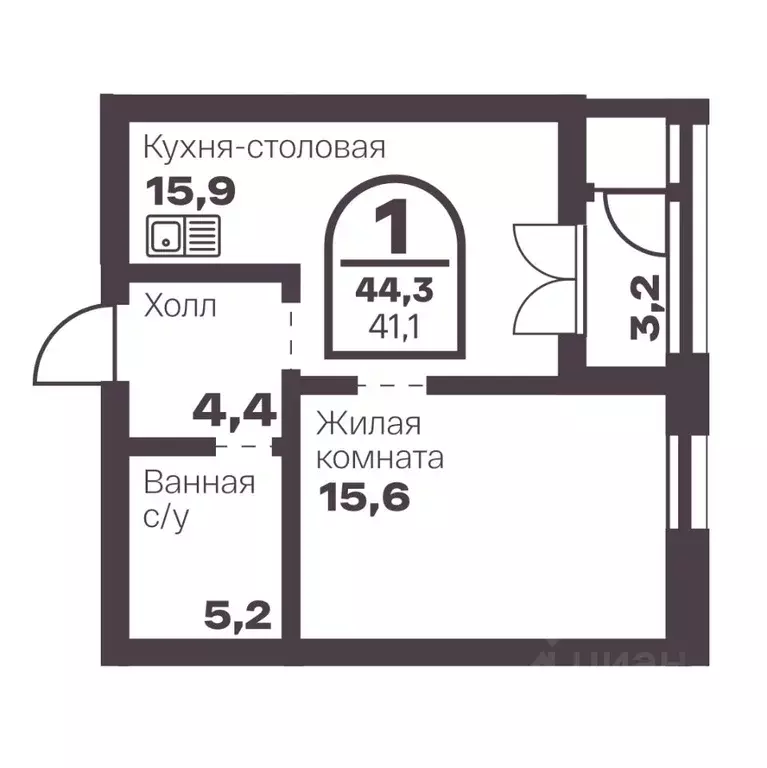1-к кв. Челябинская область, Челябинск просп. Ленина, 19В (41.1 м) - Фото 1