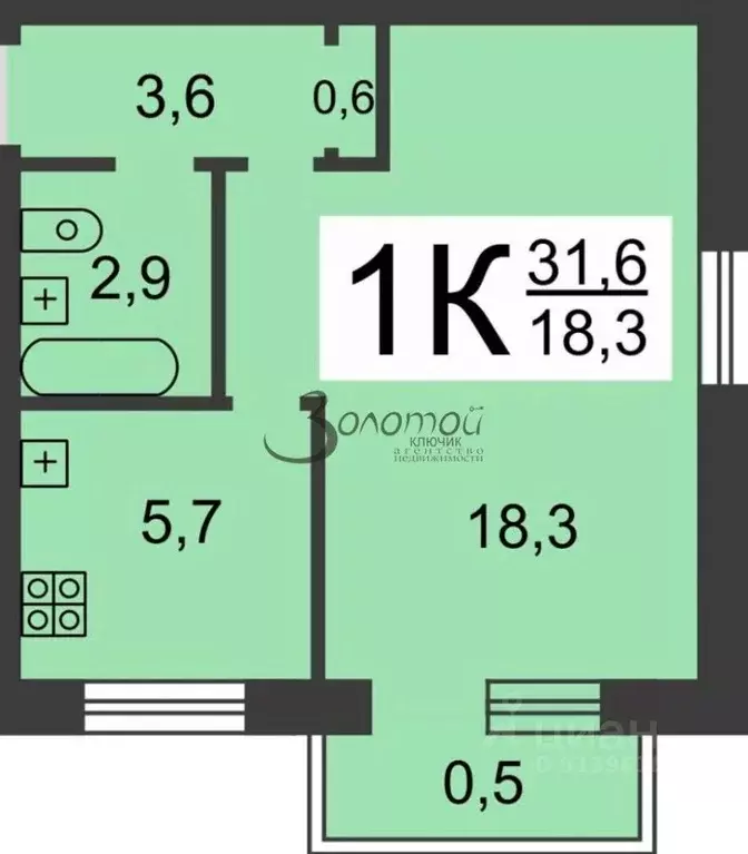 1-к кв. Нижегородская область, Нижний Новгород Рулевой пер., 11 (30.3 ... - Фото 2