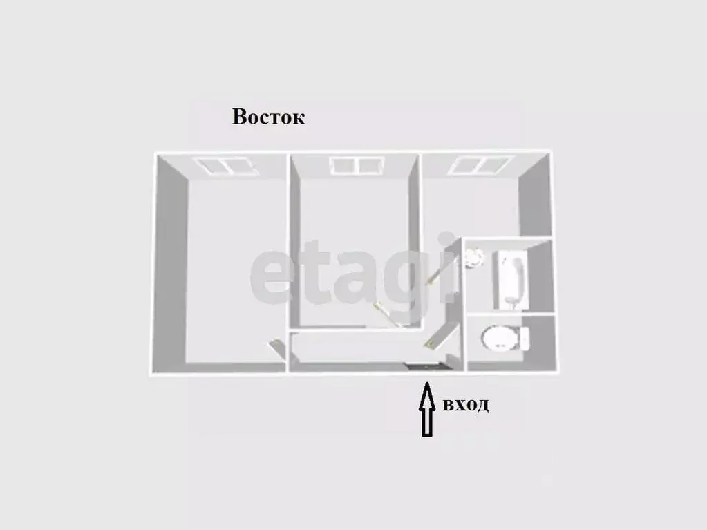 2-к кв. Сахалинская область, Южно-Сахалинск Анивская ул., 74 (46.9 м) - Фото 2
