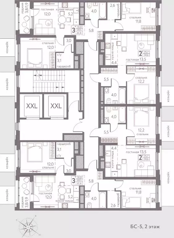 Студия Пермский край, Пермь ул. Серебристая, 3 (61.4 м) - Фото 2