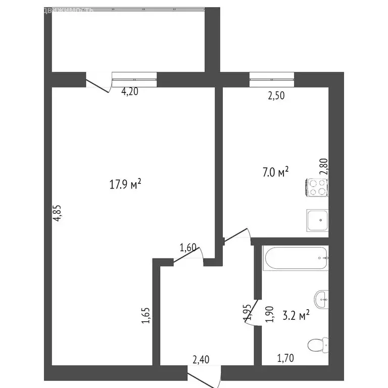1-комнатная квартира: Заводоуковск, Глазуновская улица, 5 (35 м) - Фото 1