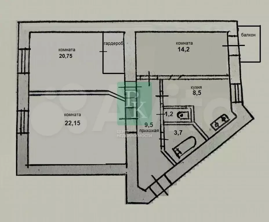 3-к. квартира, 80 м, 2/3 эт. - Фото 0