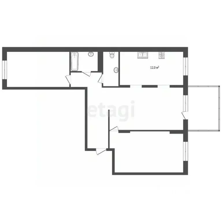 3-к кв. Кемеровская область, Кемерово Лесная Поляна жилрайон, бул. ... - Фото 1