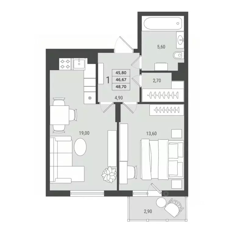 1-к кв. Нижегородская область, Нижний Новгород ул. Достоевского, 18 ... - Фото 2