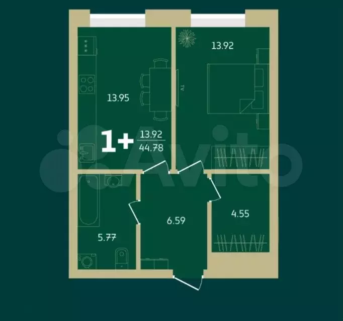 Продается офис 44,78 м2, ул. Революционная, д. 39/3 - Фото 1