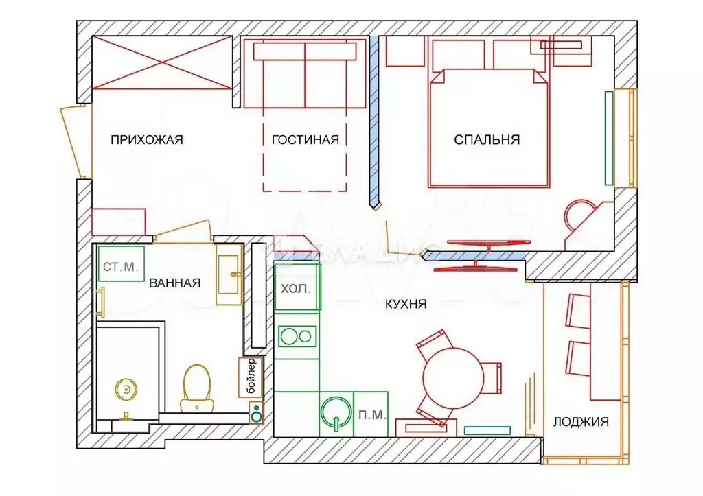 Квартира, студия, 34 м - Фото 1