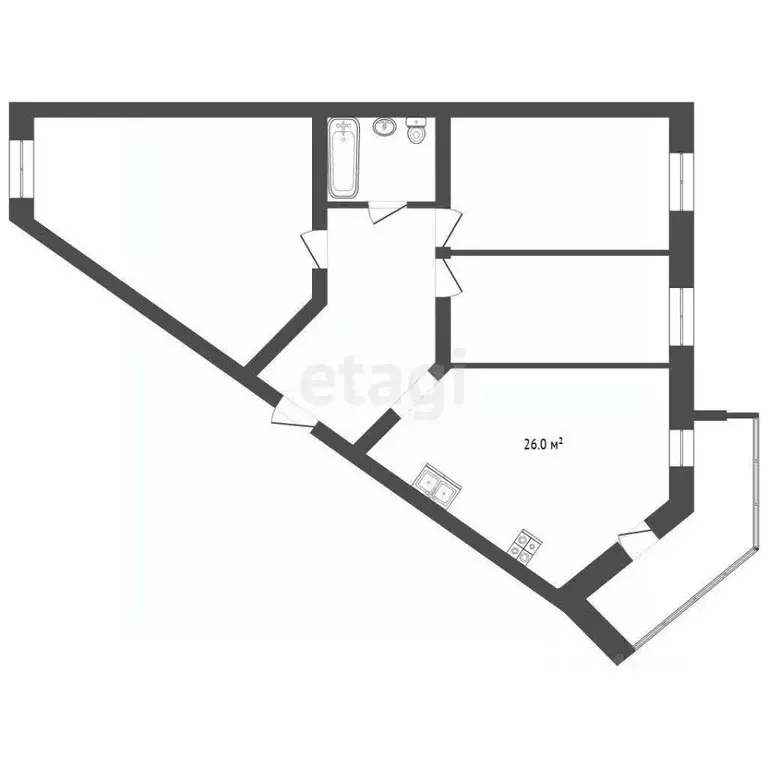 3-к кв. Тюменская область, Тюмень Амурская ул., 39 (76.3 м) - Фото 1