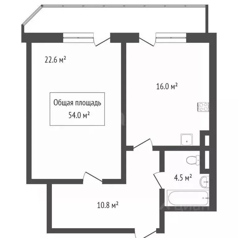 1-к кв. Новосибирская область, Новосибирск ул. Орджоникидзе, 47 (53.7 ... - Фото 2