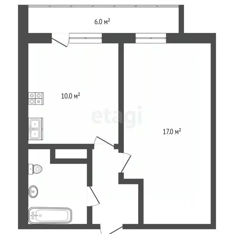 1-к кв. Тюменская область, Тюмень ул. Александра Протозанова, 4 (34.8 ... - Фото 1