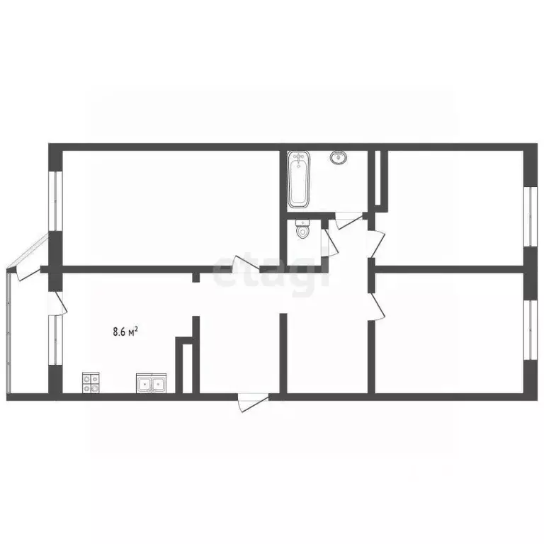 3-к кв. Камчатский край, Петропавловск-Камчатский ул. Виталия Кручины, ... - Фото 2