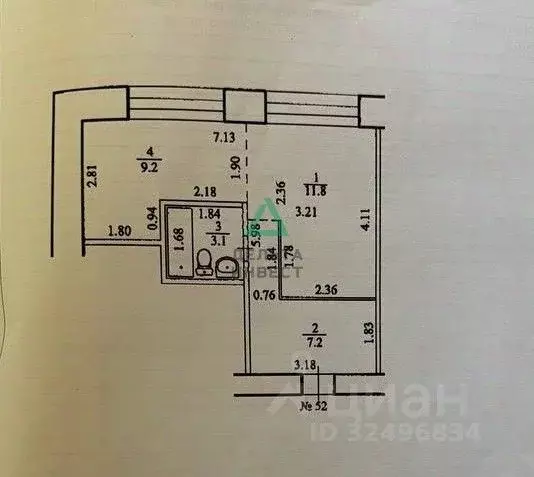 Комната Башкортостан, Уфа ул. Левитана, 14/1 (11.8 м) - Фото 2