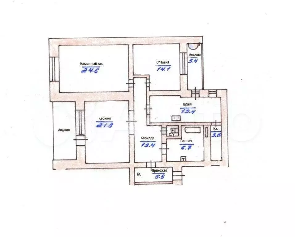 3-к. квартира, 111,8 м, 6/6 эт. - Фото 0