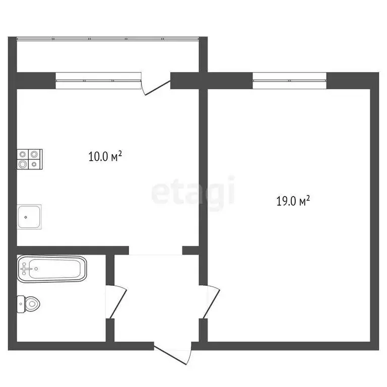 1-комнатная квартира: село Молочное, улица Шмидта, 18 (38 м) - Фото 1