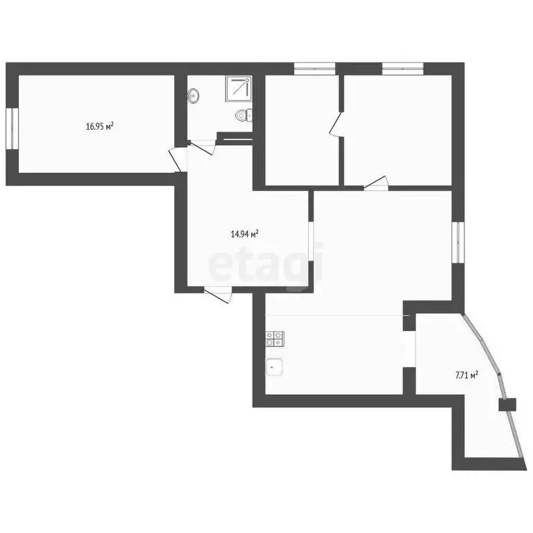 3-комнатная квартира: Тюмень, улица Болотникова, 19 (86 м) - Фото 0