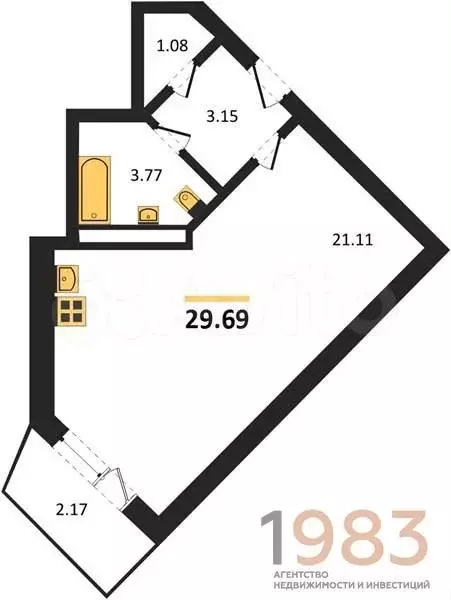 Квартира-студия, 29,7 м, 11/20 эт. - Фото 0