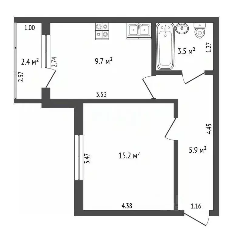 1-к кв. Ямало-Ненецкий АО, Губкинский 17-й мкр, 3 (35.6 м) - Фото 2