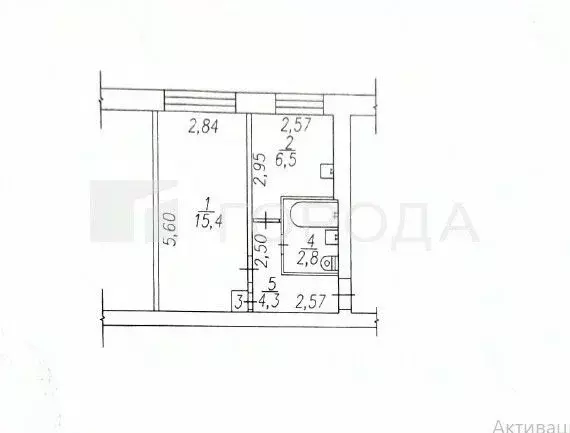 1-к кв. Кемеровская область, Новокузнецк ул. Веры Соломиной, 32 (29.5 ... - Фото 1