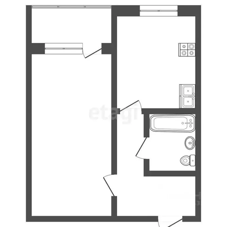 1-к кв. Москва Кировоградская ул., 16К2 (34.6 м) - Фото 1