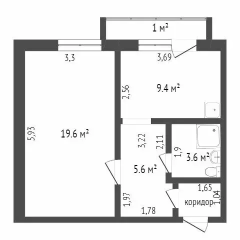 1-комнатная квартира: Калининград, Орудийная улица, 32Вк2 (35 м) - Фото 0