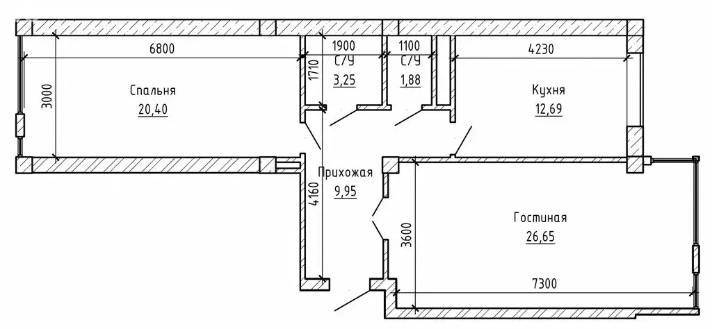 1-комнатная квартира: Нальчик, улица Тлостанова, 22 (75 м) - Фото 1