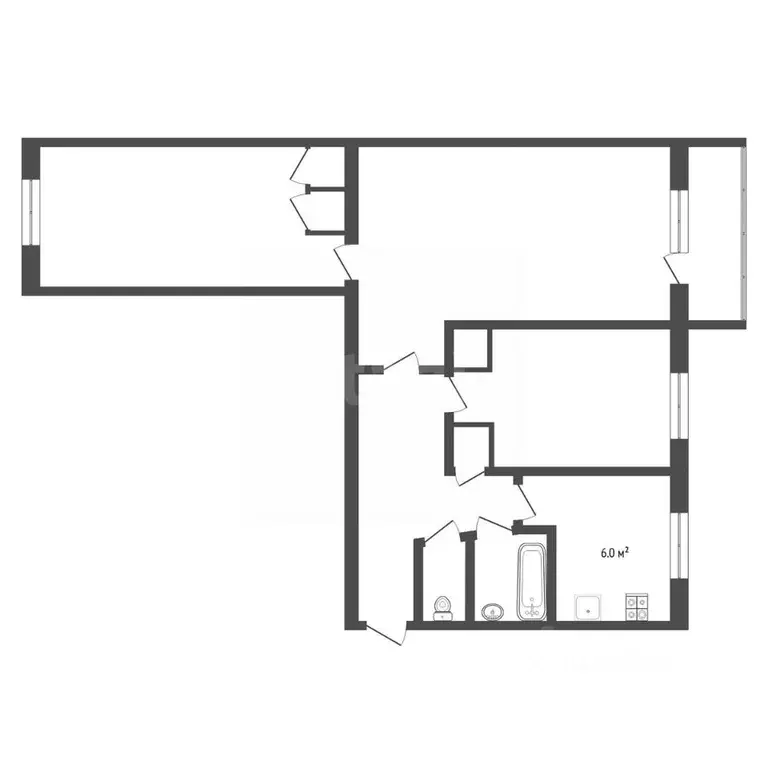 3-к кв. Тюменская область, Тюмень ул. Грибоедова, 8 (57.7 м) - Фото 2