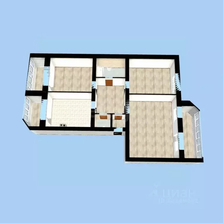 3-к кв. Башкортостан, Уфа ул. Менделеева, 148/3 (94.2 м) - Фото 2