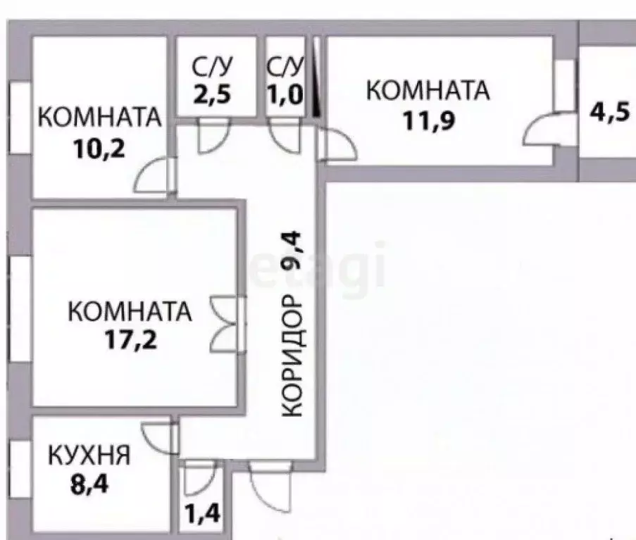 3-к кв. Татарстан, Казань ул. Генерала Махмута Гареева, 3 (79.6 м) - Фото 1