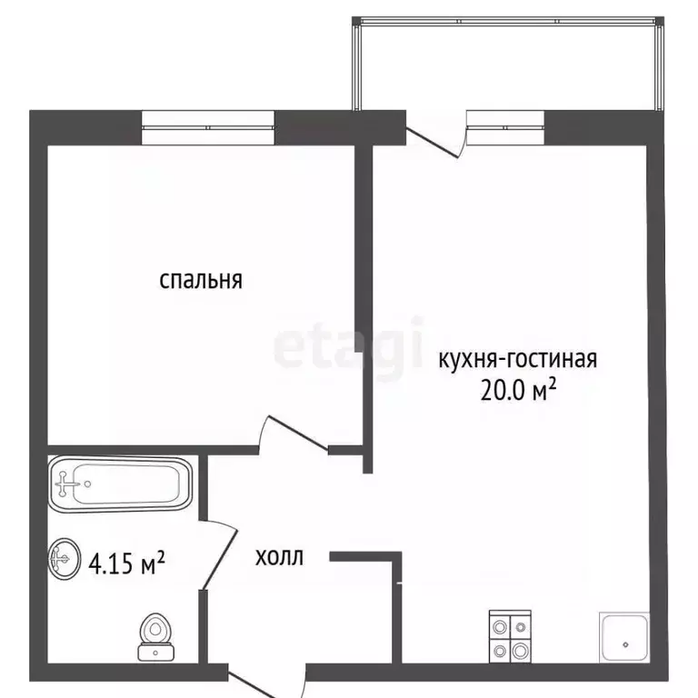 1-к кв. Московская область, Одинцовский городской округ, с. ... - Фото 2