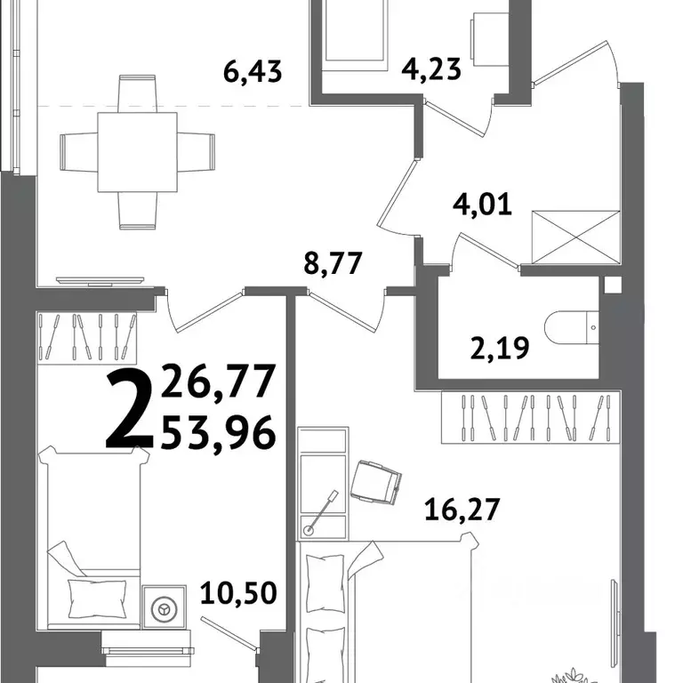 2-к кв. Башкортостан, Уфа Глумилино жилрайон, Холмогоры жилой комплекс ... - Фото 1