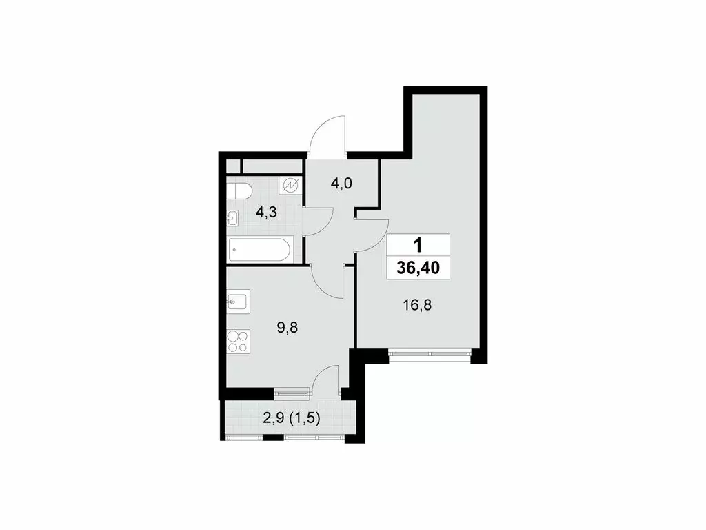 1-комнатная квартира: Москва, Бартеневская улица, 18к1 (36.4 м) - Фото 1