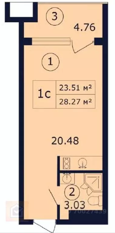 Студия Крым, Феодосия муниципальный округ, Коктебель пгт ул. ... - Фото 1