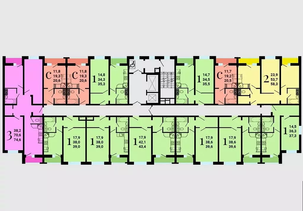 1-к кв. Воронежская область, Воронеж Ростовская ул., 18А (38.7 м) - Фото 2