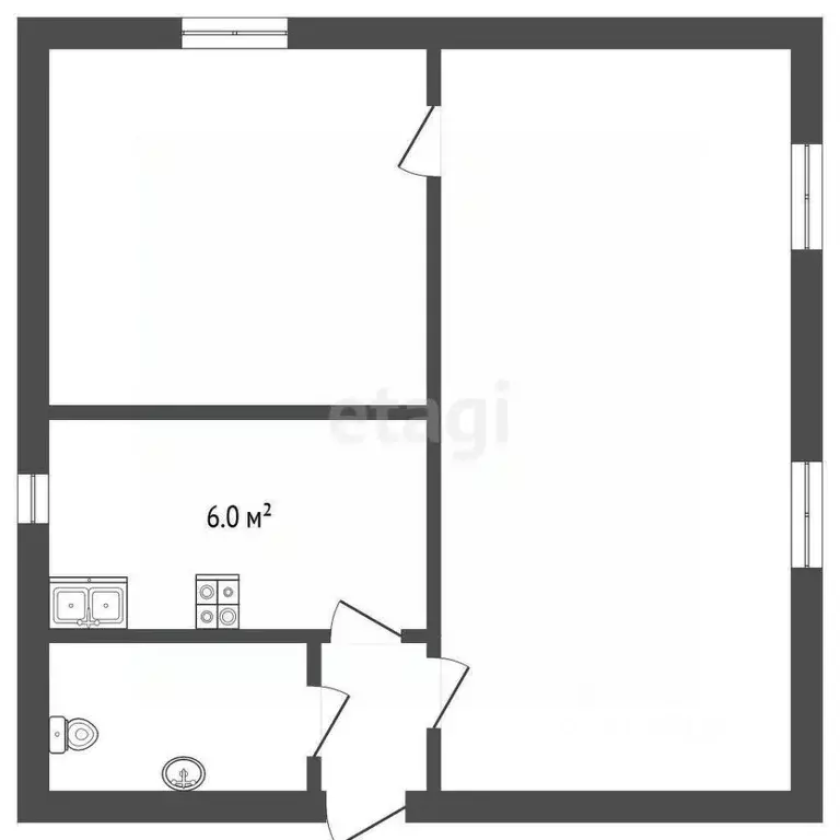 2-к кв. Крым, Бахчисарай ул. Ленина, 30А (34.3 м) - Фото 2