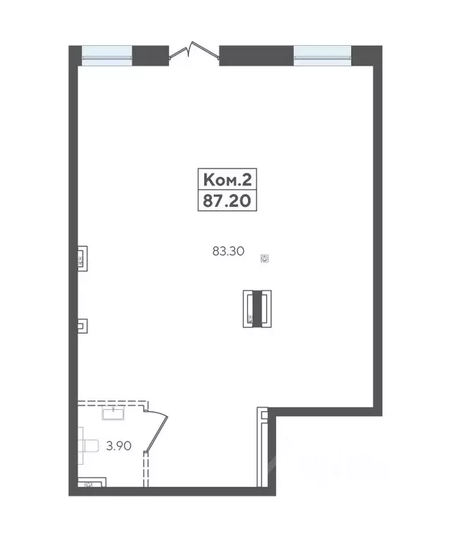 Торговая площадь в Татарстан, Казань Астрономическая ул., 2/45 (87 м) - Фото 1