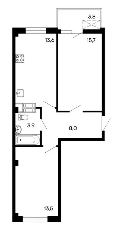 2-комнатная квартира: Севастополь, улица Токарева, 18Дк1 (58.5 м) - Фото 0